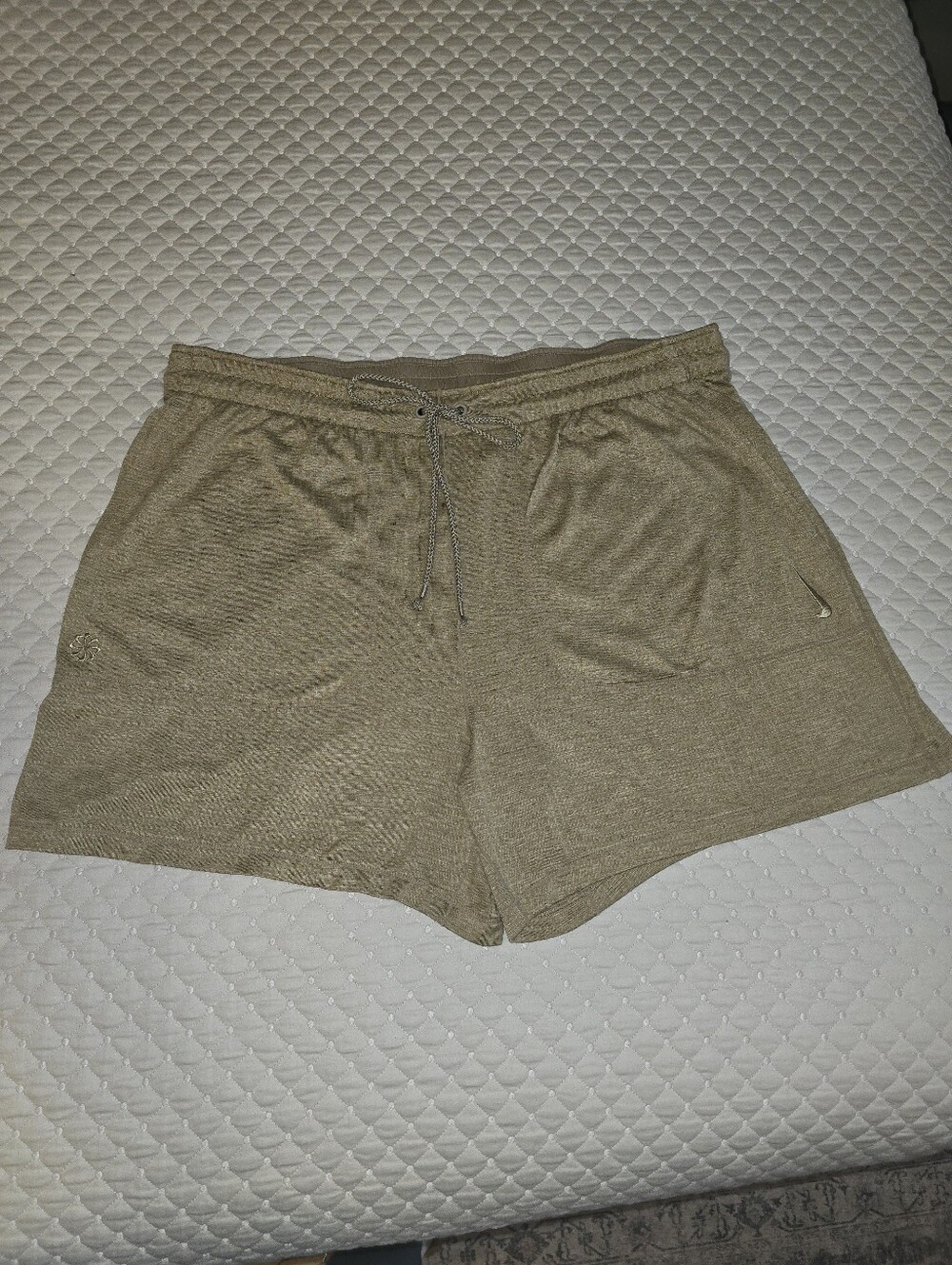 2XL - Nike Yoga Athletic Shorts in Olive Gold.